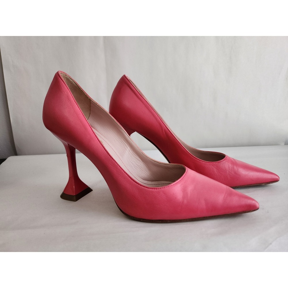 Michele Lopriore Milano heels Pink Leather Pointed Toe Stiletto Pumps 39 (5.5-6)